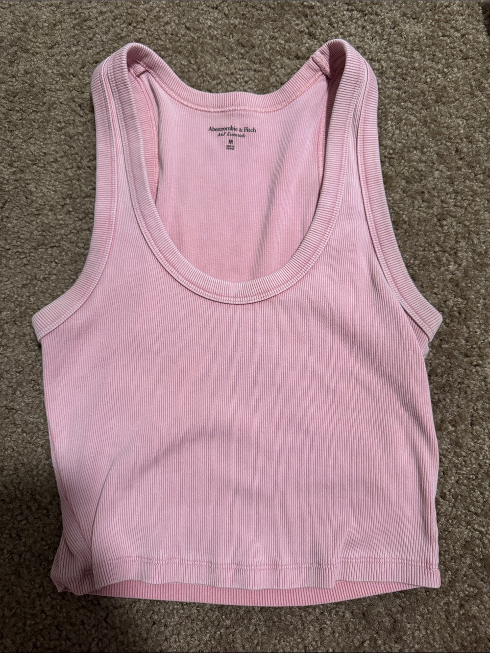Abercrombie & Fitch Light Pink Ribbed Scoop Tank